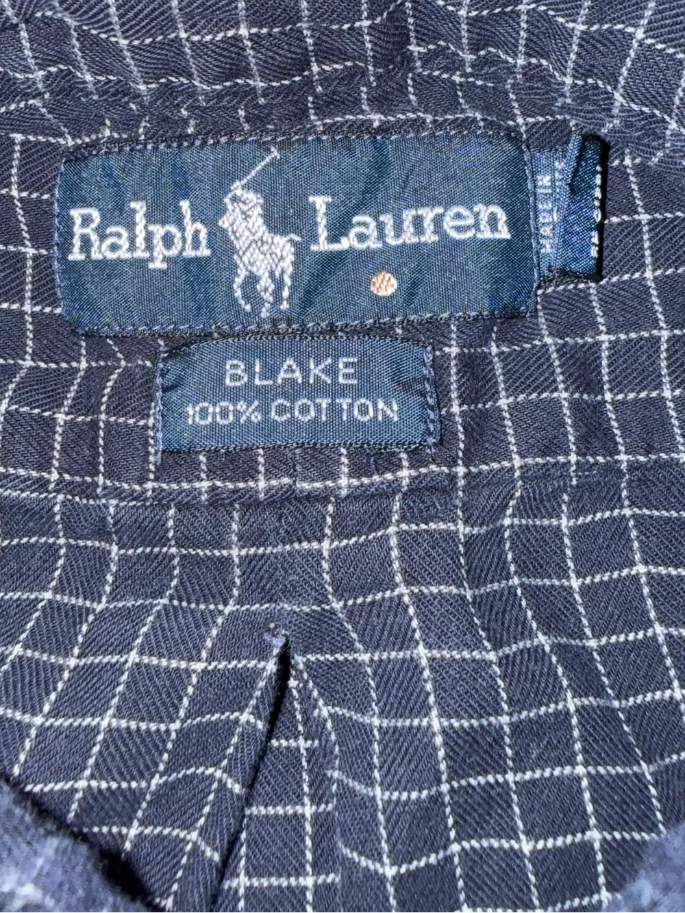 Polo Ralph Lauren Blake XXL Navy Micro-Check Button-Down Shirt-100% Cotton